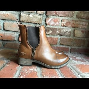 Brown leather booties